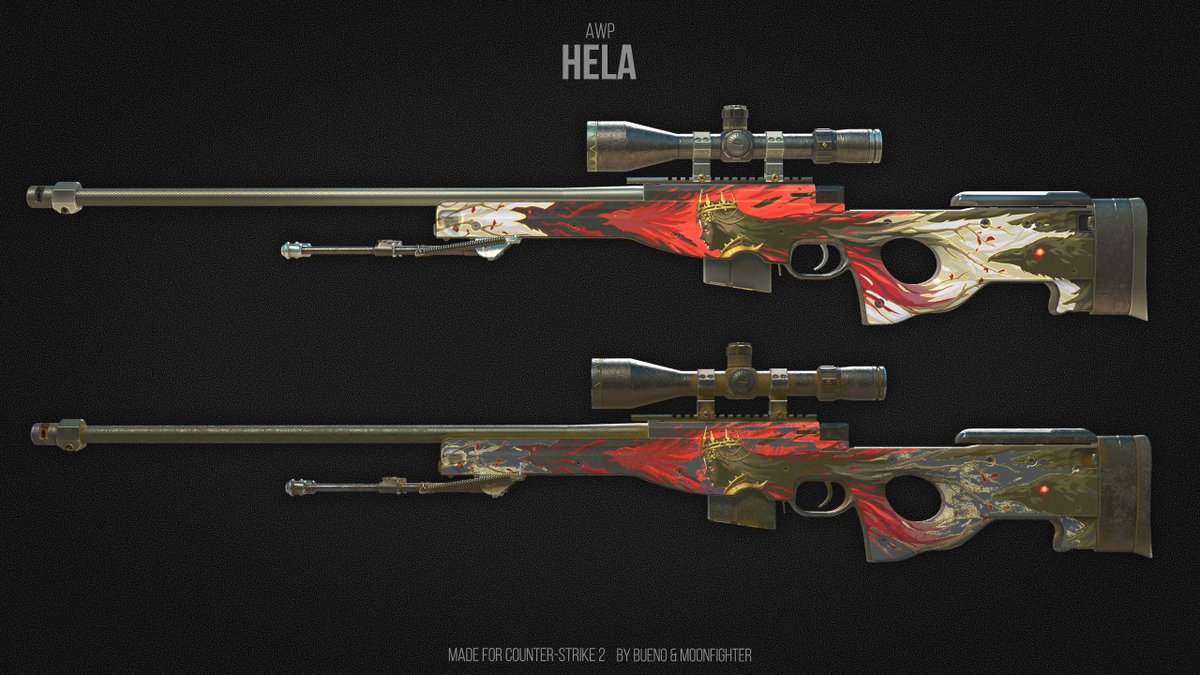 Hello! Been a while since I posted a skin for <a href="/CounterStrike/">CS2</a> due to lack of creativity and motivation, but I am back! <a href="/BuenoSkins/">Bueno</a> and I collaborated on this skin for AWP, called "Hela". Inspired by mythological character, Path of Exile, Dark Souls and other fantasy genres!