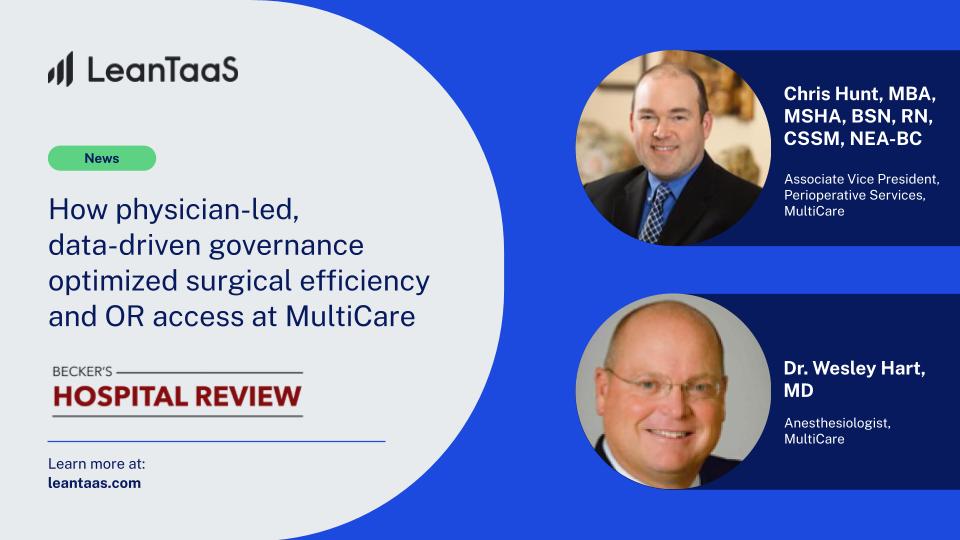 LeanTaaS, Inc. (@leantaas) on Twitter photo 🤖 Data-driven decision-making and physician-led governance helped <a href="/MultiCareHealth/">MultiCare Health</a> transform its perioperative efficiency, improving patient access and increasing annual surgical volume by 50%. Read the full story to learn how to replicate these results: bit.ly/41PqF98 🤖 Data-driven decision-making and physician-led governance helped <a href="/MultiCareHealth/">MultiCare Health</a> transform its perioperative efficiency, improving patient access and increasing annual surgical volume by 50%. Read the full story to learn how to replicate these results: bit.ly/41PqF98