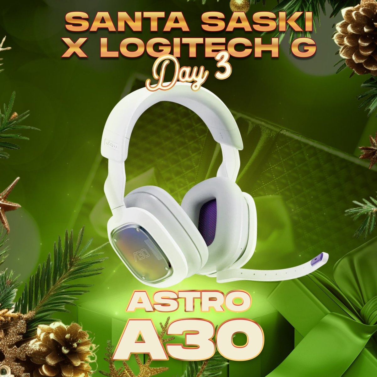 Saskkiii's tweet photo. Santa Saski x @LogitechG DAY 3 🎄

ASTRO A30’s! 🎁

- Must be following @LogitechG &amp; Me!
- Must retweet &amp; like 
- Must be in stream to win giveaway! All prizes will be drawn for on December. 22nd! 

GOODLUCK! ✨ #sponsored https://t.co/e5ts0TzAwJ