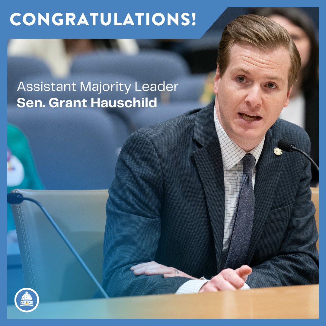 grant_hauschild's tweet image. I’m honored to be named an Assistant Majority Leader. This is an opportunity to ensure the voices of Greater Minnesota & the working class continue to have a strong voice in Senate Leadership. With a Tied House, our Senate Majority will be critical to advancing good policy #mnleg
