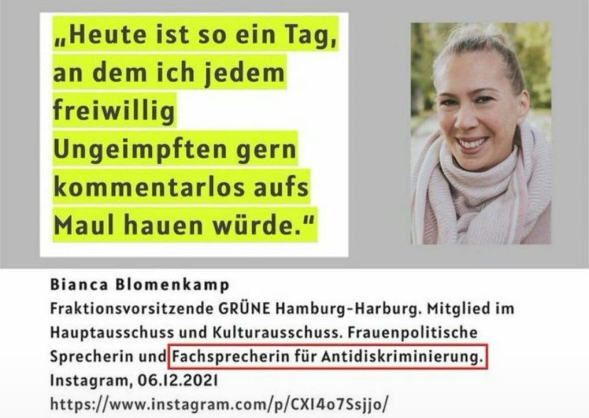 "Heute ist so ein Tag, an dem ich jedem freiwillig Ungeimpften gern kommentarlos aufs Maul hauen würde."

#RichtigErinnern Dezember 21