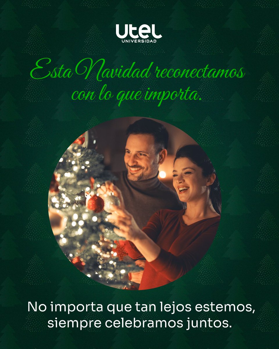 En esta Navidad, celebramos lo que nos une ✨. Aunque la distancia nos separe, los lazos que construimos nos mantienen conectados. Porque lo que realmente importa está en cada paso que damos juntos hacia nuestras metas. 🌟💚🎄🎅👨‍👩‍👧‍👦👨‍👦👩‍👦
#Navidad #FiestasDecembrinas #UtelUniversidad