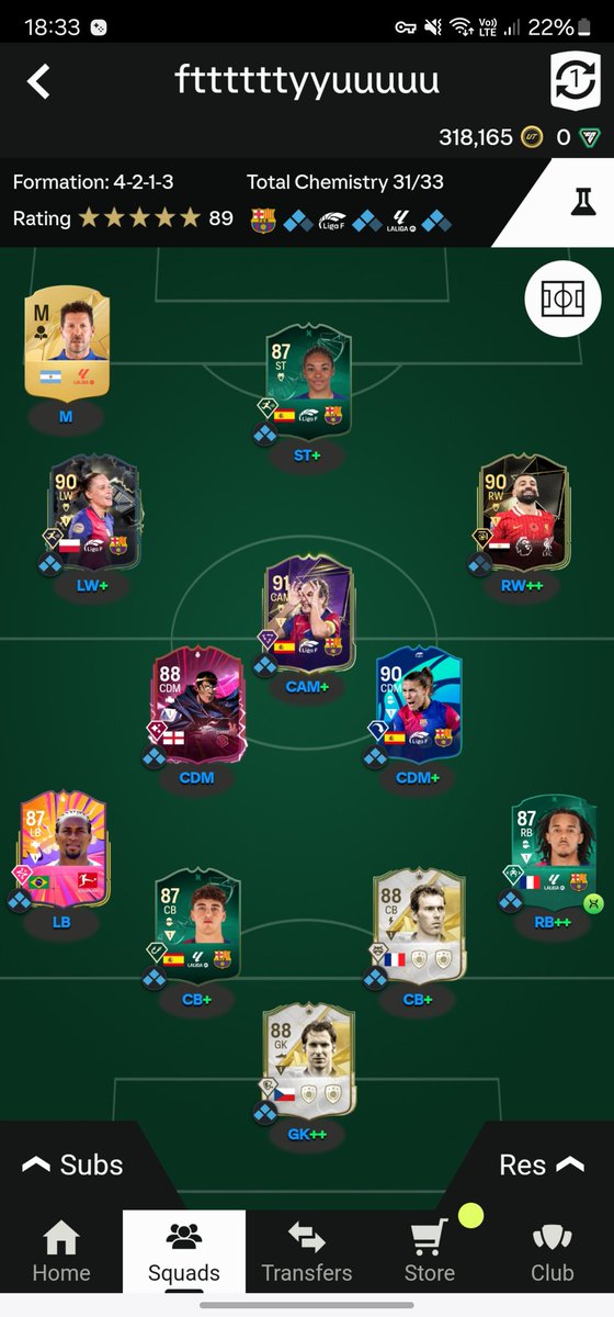 DaneCzech's tweet photo. @FUT_Accountant Had Konate so Salah had more chem but then i did Cubarsi and just left Salah on for aura points https://t.co/FbTAfX0onx