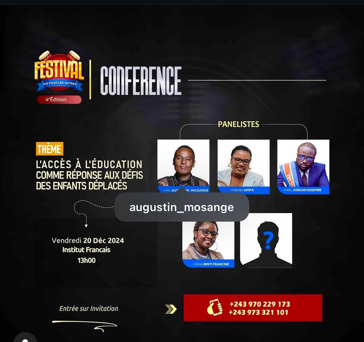mosange1's tweet photo. « L’accès à l’éducation comme réponse aux défis des enfants déplacés » Depuis 3 ans les enfants déplacés n’ont pas accès à l’éducation à Goma! Quel danger et que proposer comme solution en parle en prélude du festival Vis Pour les Autres ce vendredi 20 déc à 13h à l’IF Goma https://t.co/VCzDgAz0Or