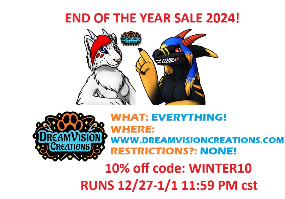 Get your goodies! LAST SALE of the year. 
NEXT EVENT: Anthroexpo