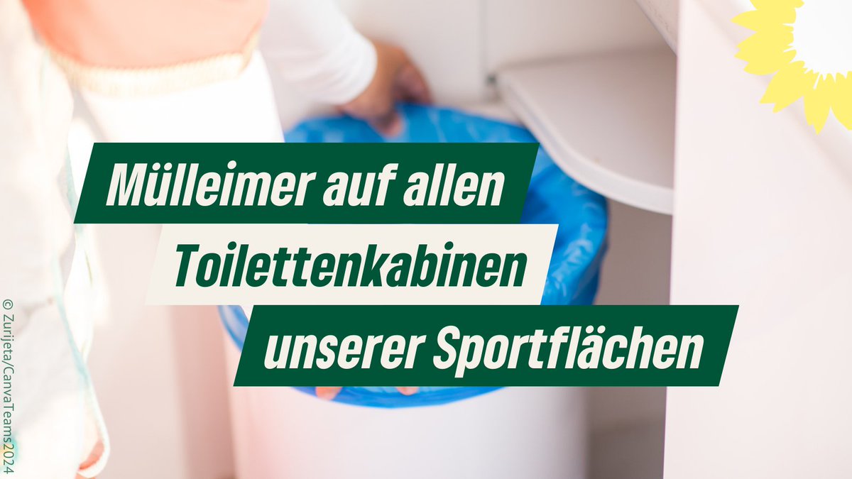 Diskriminierung im Sport fängt in den Umkleiden an: Oft fehlen Mülleimer in Toiletten &amp; Kabinen. Für Menstruierende ist das ungünstig🩸Auf unseren Antrag hin wird das BA alle Sportplatztoiletten in Mitte geschlechtsneutral ausstatten. Ein gutes Zeichen🙌➡️ tinyurl.com/5exsx46r