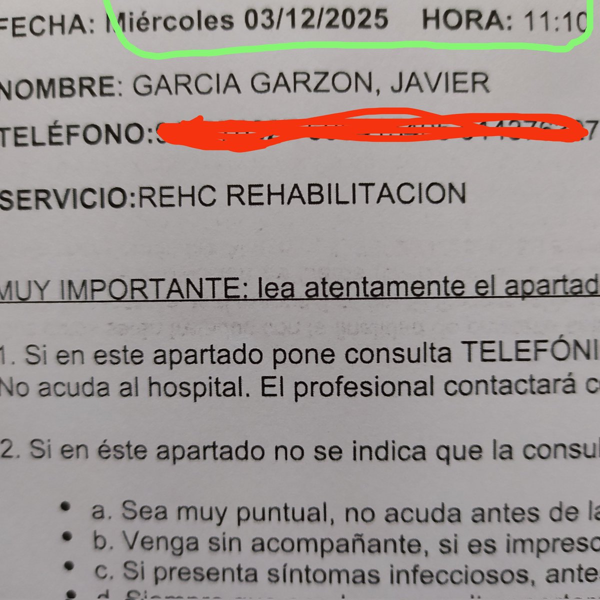 Hoy hablo en defensa de una #SanidadPublicaYDeCalidad desde lo personal y repudio a todos los #ComplicesNecesarios que permiten con su voto o su silencio las políticas sanitarias del <a href="/ppmadrid/">PP Comunidad de Madrid</a> y se ríen con las "gracietas" de <a href="/IdiazAyuso/">Isabel Díaz Ayuso</a>
¡UN AÑO PARA UNA CITA DE REHABILITACIÓN!