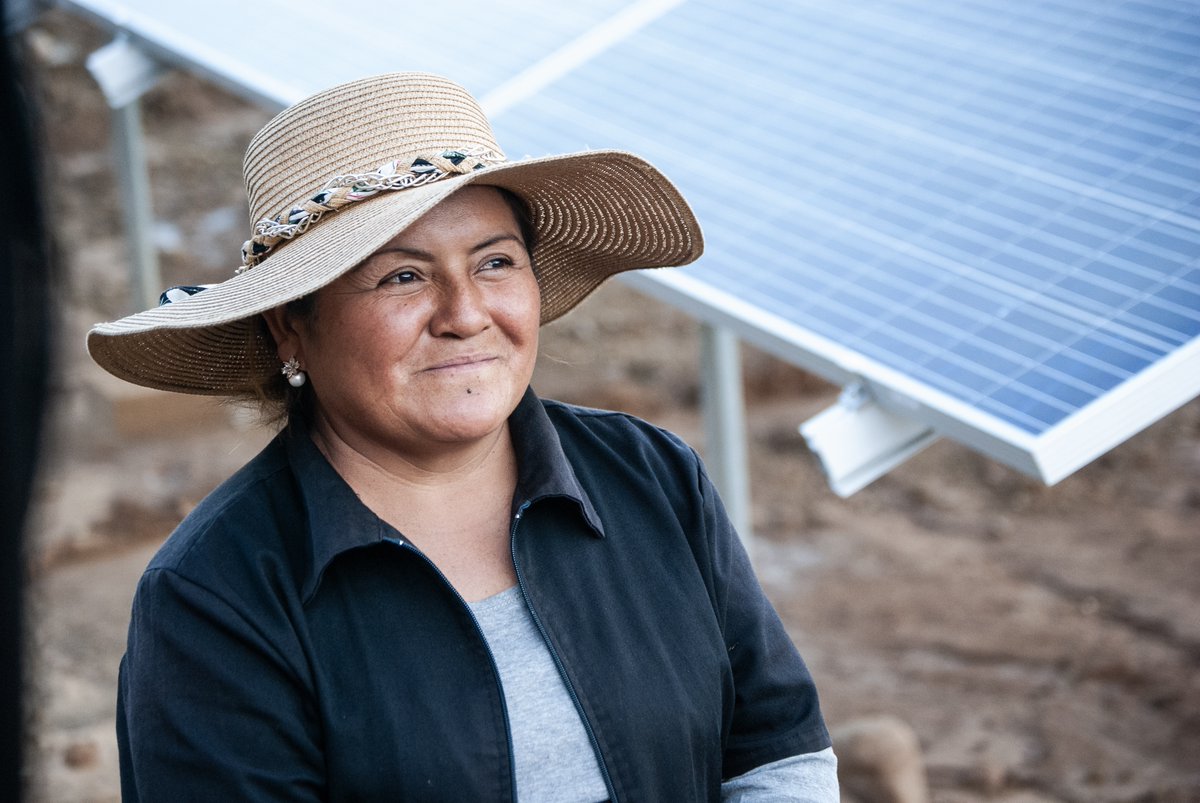 UNDPplanet's tweet photo. Rural women face vulnerabilities to climate change impacts, water scarcity and lack of energy access. 

But solar energy is transforming the lives of women and rural communities in Bolivia, as they learn to operate solar panels and ensure access to water. https://t.co/DQM1mHgwkC https://t.co/YTGZf7HZNC