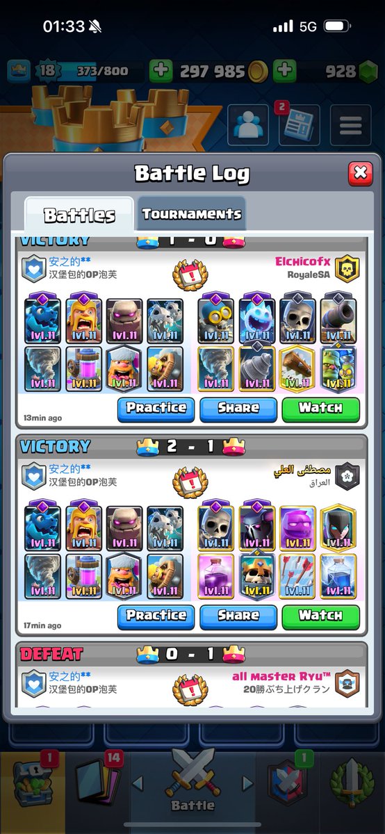 1 row with golem on my mini acc to 20wins（my main acc has already passed 20 wins with pekka）