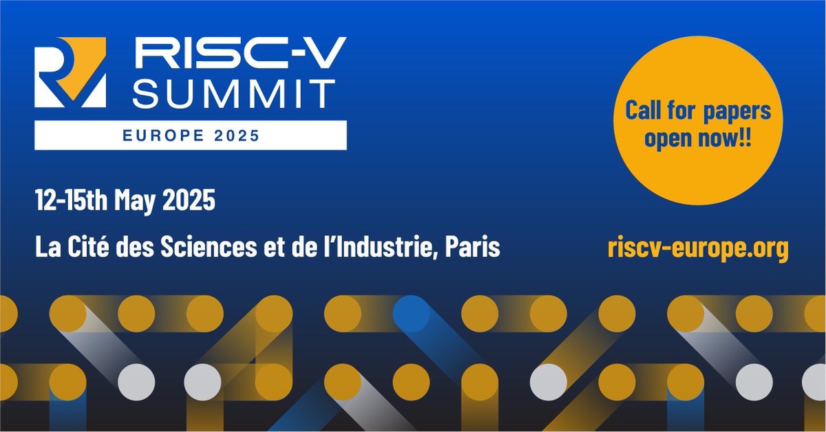 🚨We are excited to announce that the RISC-V Summit Europe 2025 will take place in Paris from May 12 - 15!

This premier RISC-V event connects European movers and shakers who are building the future of innovation on RISC-V. For more information ➡️ riscv-europe.org