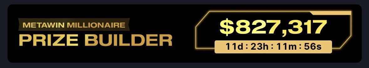 Officially UNDER 12 days until our MetaWin Millionaire draws! 🎊

100 individual winners will be selected &amp; the prize grows larger with EVERY entry!

We are GIVING AWAY $200 in $ETH to be shared by 2 people in celebration! Guess the value of the jackpot at draw to enter! 👇