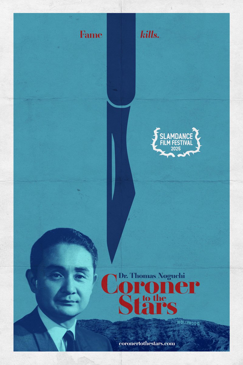 BenHethcoat's tweet image. Exciting news! Coroner to the Stars, our documentary feature film about Dr. Thomas Noguchi and his groundbreaking work as LA’s Chief Coroner, will World Premiere at Slamdance 2025 in Los Angeles. Stay tuned. #CoronerToTheStars #Slamdance2025 #Documentary @Slamdance
