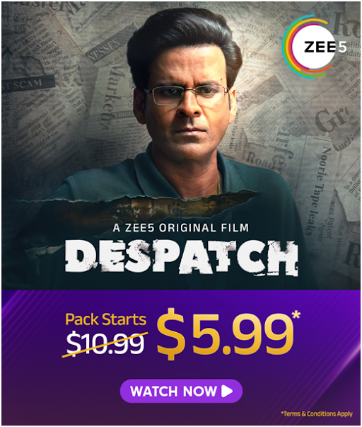 Aaj ki taaza khabar: The story behind one of India’s biggest scams is out NOW 🔥🗞️
#despatch streaming now, only on #ZEE5!
#DespatchOnZEE5
Get your ZEE5 pack starting at just $5.99. Limited Time Offer.
Subscribe and Watch Now!  
bit.ly/3AZ2A50

#ZEE5Global #ZEE5India