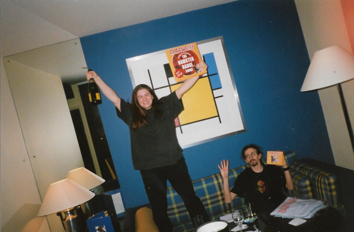 25 years ago to the day, pictured in the hotel having received the news we were number 4.