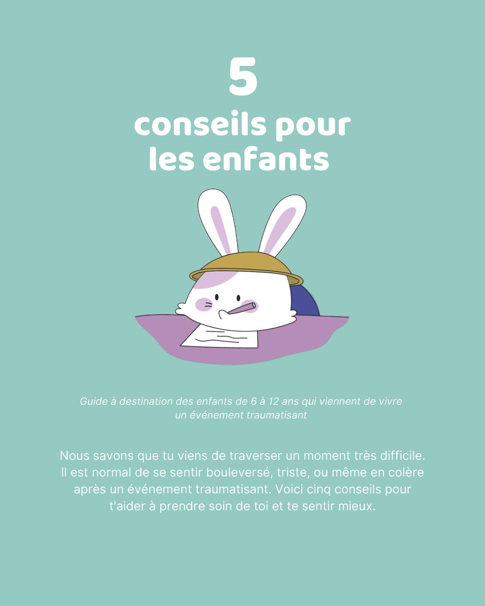 🚨  "Je viens de vivre un événement traumatisant" : mise en ligne d'un kit d'urgence pour aider les personnes concernées à comprendre leurs réactions, prendre soin d'elles, se protéger et se faire aider si nécessaire + une version accessible aux enfants : cn2r.fr/kit-durgence-j…