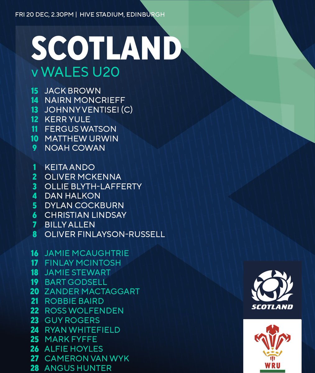 A 28-player squad has been named as Scotland U20 take on Wales U20 in a friendly tomorrow at Hive Stadium. 

While tickets are not available for this fixture, a full match report and images will be available after the game.

Read more ➡️ tinyurl.com/292d8ftj