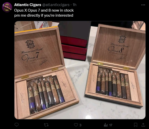 AtlanticCigar's tweet photo. Just a reminder to all of our customers. We do NOT sell cigars over this platform. Anyone doing so, is a fraud and they're trying to scam you. We ONLY sell cigars directly from our site, https://t.co/mLb16edZ5q https://t.co/2tiRDPtxnm