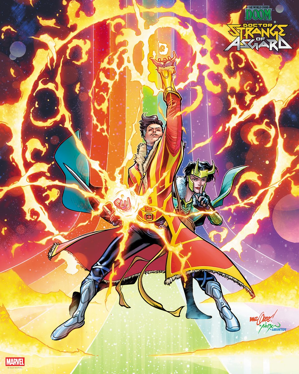 In Blood Hunt, Doctor Doom outplayed Doctor Strange and stole the title of Sorcerer Supreme! 

As Doom uses his mystical might to take over the Marvel Universe in One World Under Doom, Strange seeks to regain his glory by becoming the first-ever Sorcerer Supreme of Asgard! 🧵 ⬇️