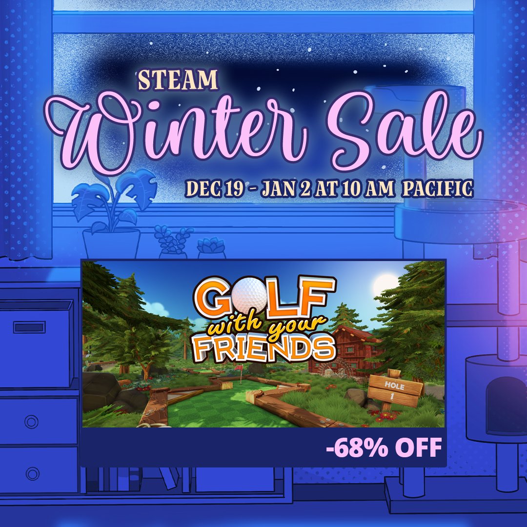 GolfWYF's tweet image. Hit the course this Christmas with 68% OFF Golf With Your Friends in the Steam Winter Sale!* 🏌️🎄
*Friends still not included
Pick up the deal: bit.ly/TW-GWYF