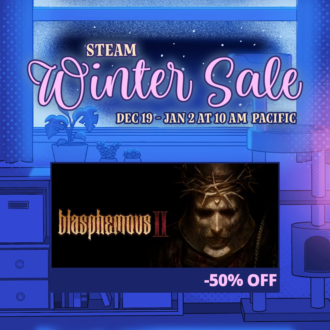 BlasphemousGame's tweet image. As the dark cold of winter falls across Cvstodia, thy endless struggle against The Miracle continues! ❄️

Blasphemous 2 is 50% OFF in the Steam Winter Sale until January 2nd!

Begin thy penance now: bit.ly/ST-Blasphemous2