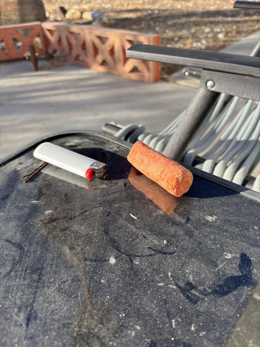 Looks like bugs bunny has been taking his smoke breaks here