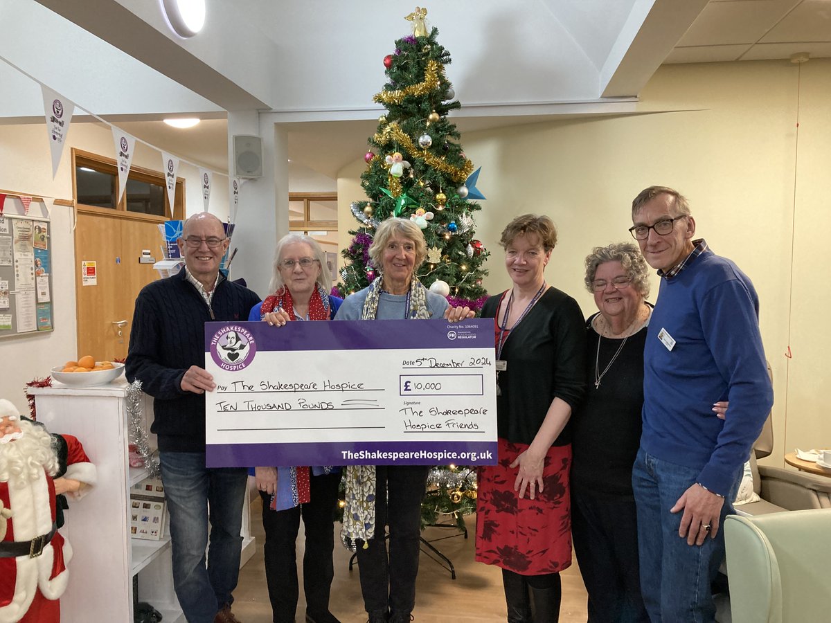 We’re incredibly grateful to our amazing Friends at The Shakespeare Hospice, who recently presented us with an incredible £10,000 cheque! 

This generous donation comes from their fantastic fundraising efforts, inc quiz nights, race nights, coffee mornings &amp; bucket collections.