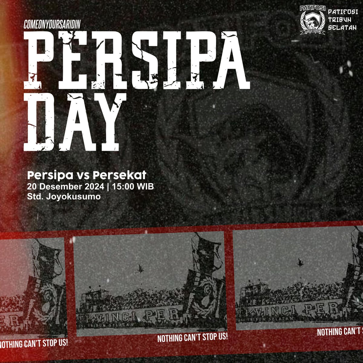 ETERNAL ROYALTY TO MY CITY PRIDE CLUB 

#VinciPerNoi
#ForzaPersipa 
#PatifosiTribunSelatan 
#hitamkanselatan
