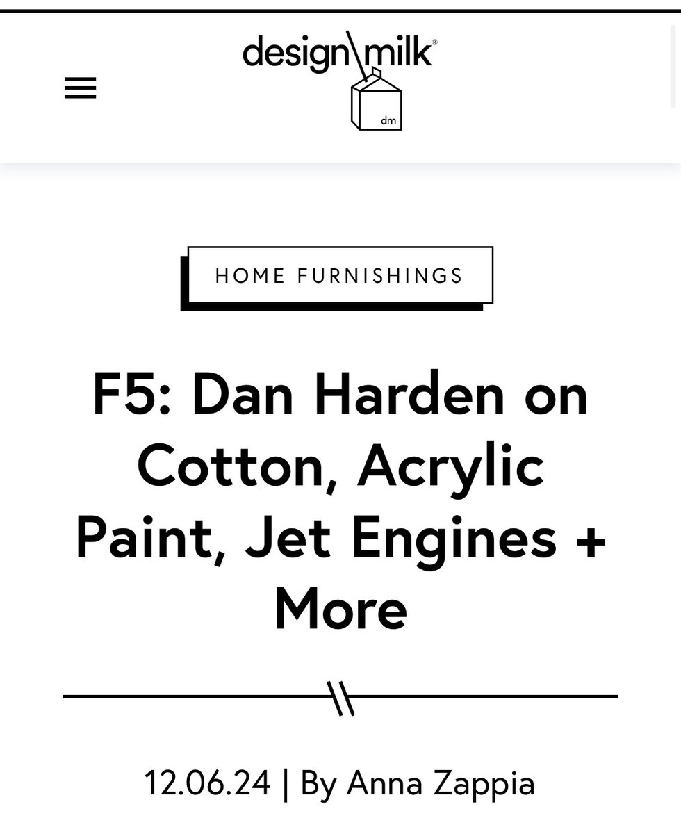 Our latest with <a href="/whipsawdesign/">Whipsaw</a> for <a href="/designmilk/">Design Milk</a> …

Dan Harden, Whipsaw’s CEO, founder, and principal designer, discussed his prolific career, inspiration, and renowned, all-encompassing design firm. 

Read the whole piece at design-milk.com.