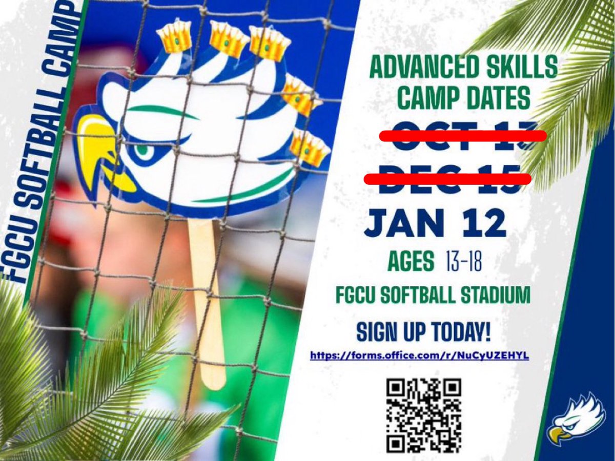 Join us at The Nest for our last camp before summer! 🦅🤙🏼

We only have 9️⃣ spots left for January 12th, grab your spot while you can! 

🔗: forms.office.com/pages/response…