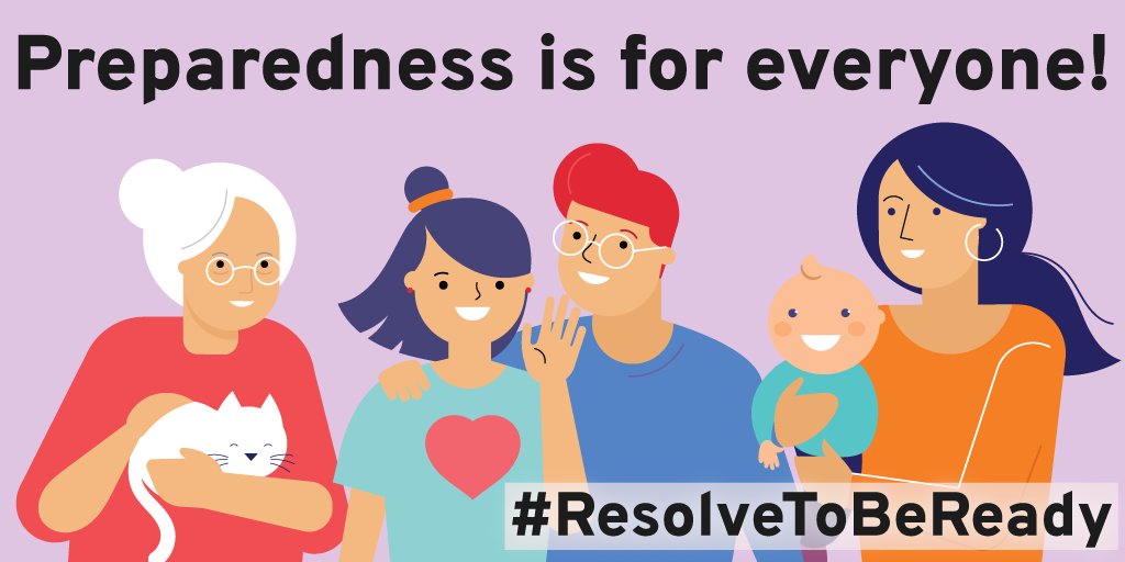 Planning for emergencies is for everyone! Be sure to include your whole household, even pets. Find out how much water you’ll need for every family member at bit.ly/getreadygetwat….
Then, tell your friends and family! Preparedness is better together. #ResolveToBeReady