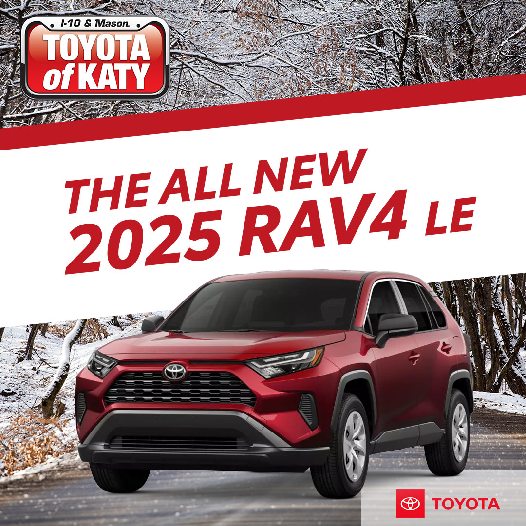 ToyotaOfKaty's tweet photo. Introducing the all-new 2025 Toyota RAV4 LE – where style meets versatility! 🌟 With its sleek design, advanced tech, and impressive efficiency, the RAV4 LE is ready to take on any adventure. 🚗💨   https://t.co/KsB4u4YZWp https://t.co/Z9dUPj0JMk