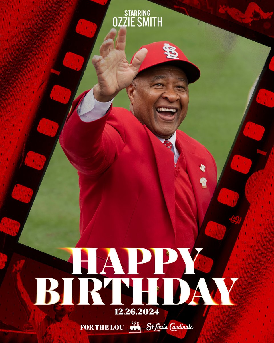 Cardinals's tweet image. It's The Wizard's birthday! 🪄

Happy Birthday to Cardinals and @baseballhall shortstop Ozzie Smith! 

#ForTheLou