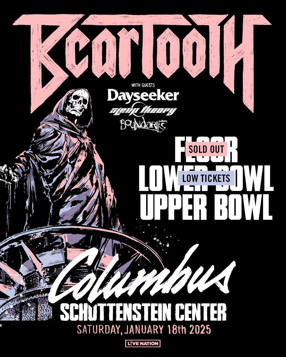 DAYSEEKER (@dayseeker) on Twitter photo Tickets are moving fast for our upcoming show in Columbus w/ <a href="/BEARTOOTHband/">Beartooth</a>, <a href="/SleepTheoryBand/">Sleep Theory</a> and <a href="/BoundariesCT/">Boundaries</a>! Link below:
link.seated.com/4cc8999a-2500-… Tickets are moving fast for our upcoming show in Columbus w/ <a href="/BEARTOOTHband/">Beartooth</a>, <a href="/SleepTheoryBand/">Sleep Theory</a> and <a href="/BoundariesCT/">Boundaries</a>! Link below:
link.seated.com/4cc8999a-2500-…