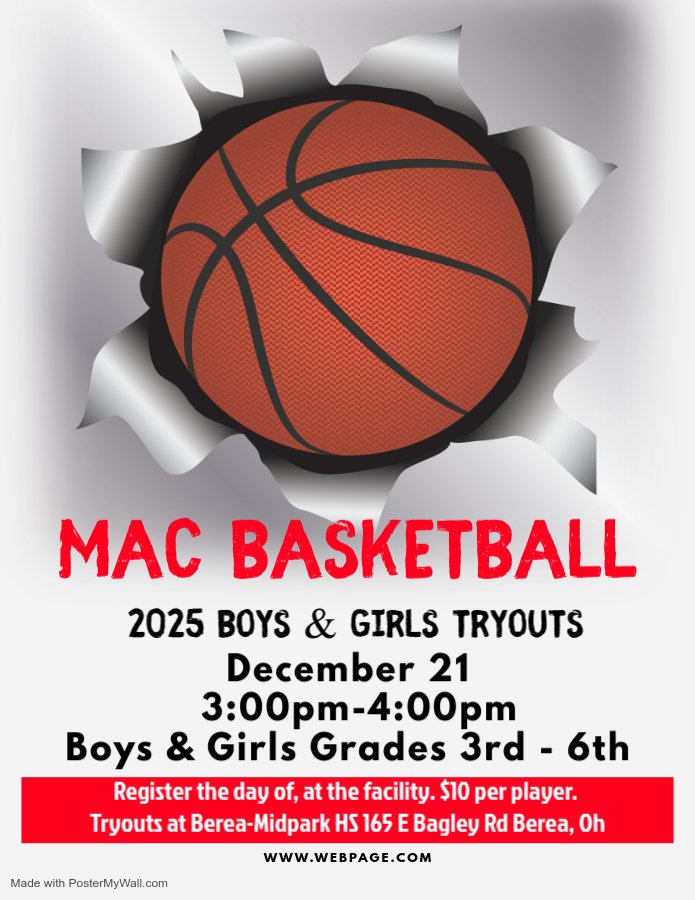 TRYOUTS!! This Saturday 3:00-4:00 at Berea-Midpark High School