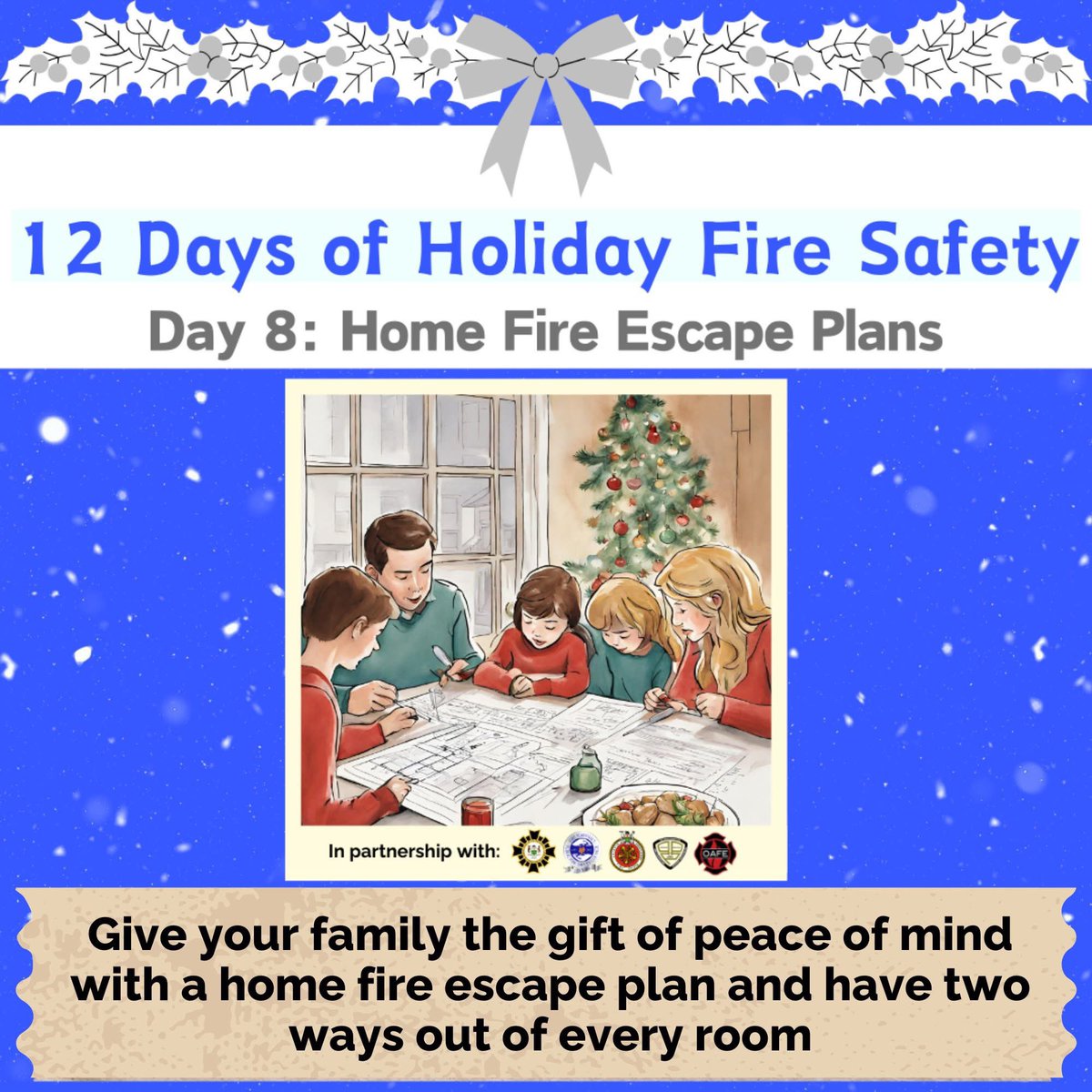 Give your family the gift of peace of mind this holiday season! 🎁🎄 Create a home fire escape plan with two ways out of every room to ensure your loved ones are prepared for the worst. That way, you can focus on the best—festive cheer!