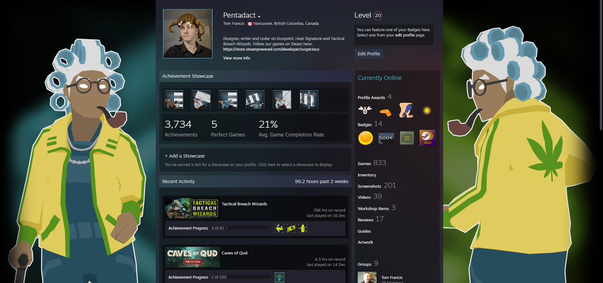 Tactical Breach Wizards is 20% off in the Winter Sale, and our Steam Deck &amp; Gamepad Update is now live for all!

store.steampowered.com/app/1043810/Ta…

Also we have Community Items now, in case you want a cool old lady or an awful Traffic Warlock as your Steam Profile background.