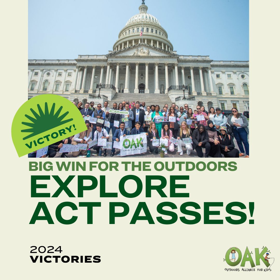 OAK_Updates's tweet photo. 🚨Great news! 🚨 The #EXPLOREAct just passed Congress. This bill ensures millions of kids, families and veterans who will benefit from more accessible outdoor spaces and recreation opportunities. Thank you Congress for passing this crucial bill for outdoor equity and access! https://t.co/35tAEZCvA9