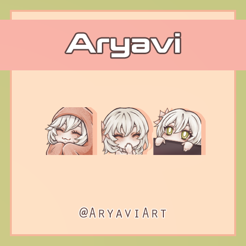 AryaviArt's tweet photo. New emotes are Live! 2 animated: Giggle and Bongo, 1 normal: Comfy 🌸#twitchemotes #artist #emoteartist #twitch #twitchemotes #emotes https://t.co/wL94NrDCXC