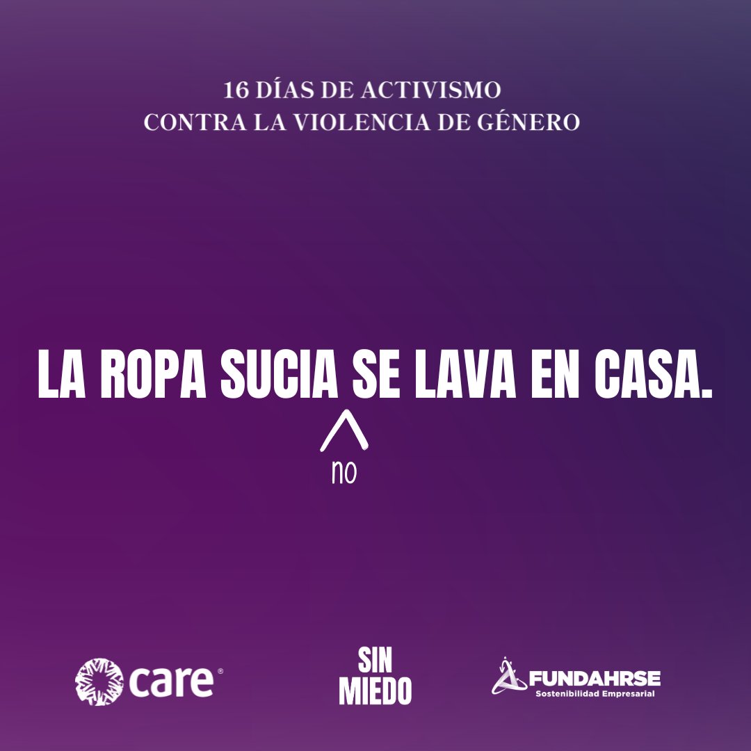 FUNDAHRSE (@fundahrse_) on Twitter photo Arreglamos frases que normalizan la violencia basada en género 🚫.
Nos unimos a <a href="/HondurasCare/">CARE Honduras</a> en la campaña #SinMiedo 💜 Arreglamos frases que normalizan la violencia basada en género 🚫.
Nos unimos a <a href="/HondurasCare/">CARE Honduras</a> en la campaña #SinMiedo 💜