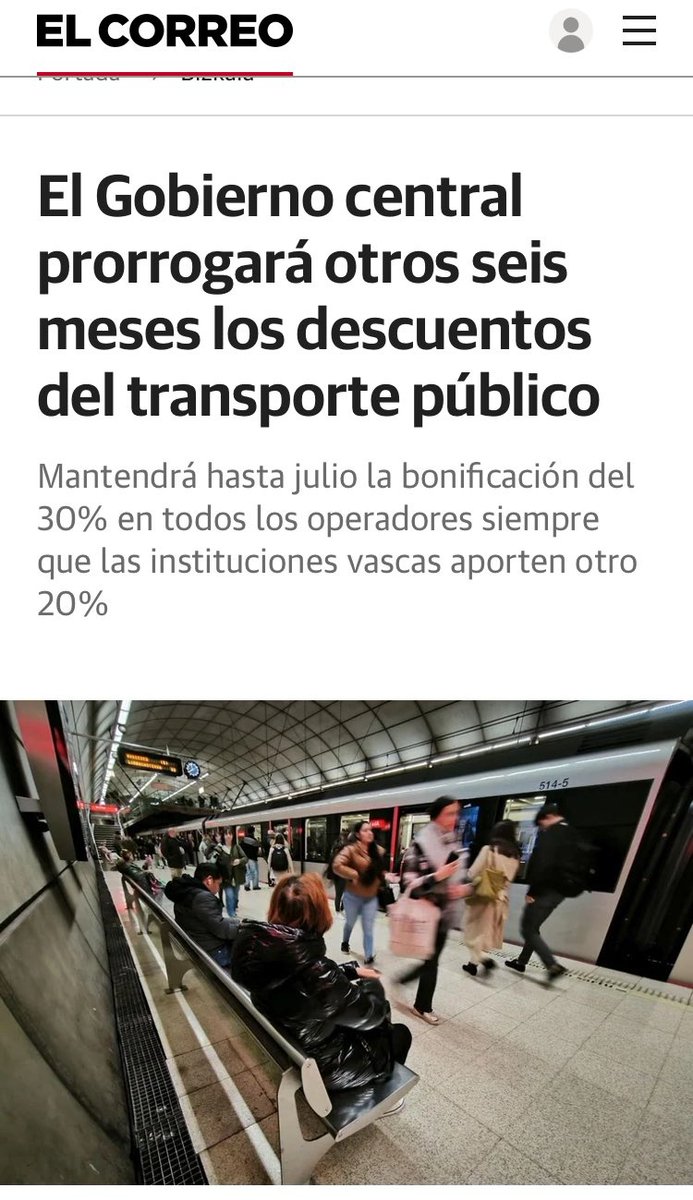 Sukar Horia (@horiasukar) on Twitter photo Albiste onak!
Baina ez da nahikoa, deskontuak behin-betiko ezarri behar dira, eta garraio publikoa sustatzeko neurri gehiago martxan jarri (maiztasunak handitu, lehentasunezko errailak ipini...).
Guk norabide horretan borrokan jarraituko dugu! Albiste onak!
Baina ez da nahikoa, deskontuak behin-betiko ezarri behar dira, eta garraio publikoa sustatzeko neurri gehiago martxan jarri (maiztasunak handitu, lehentasunezko errailak ipini...).
Guk norabide horretan borrokan jarraituko dugu!