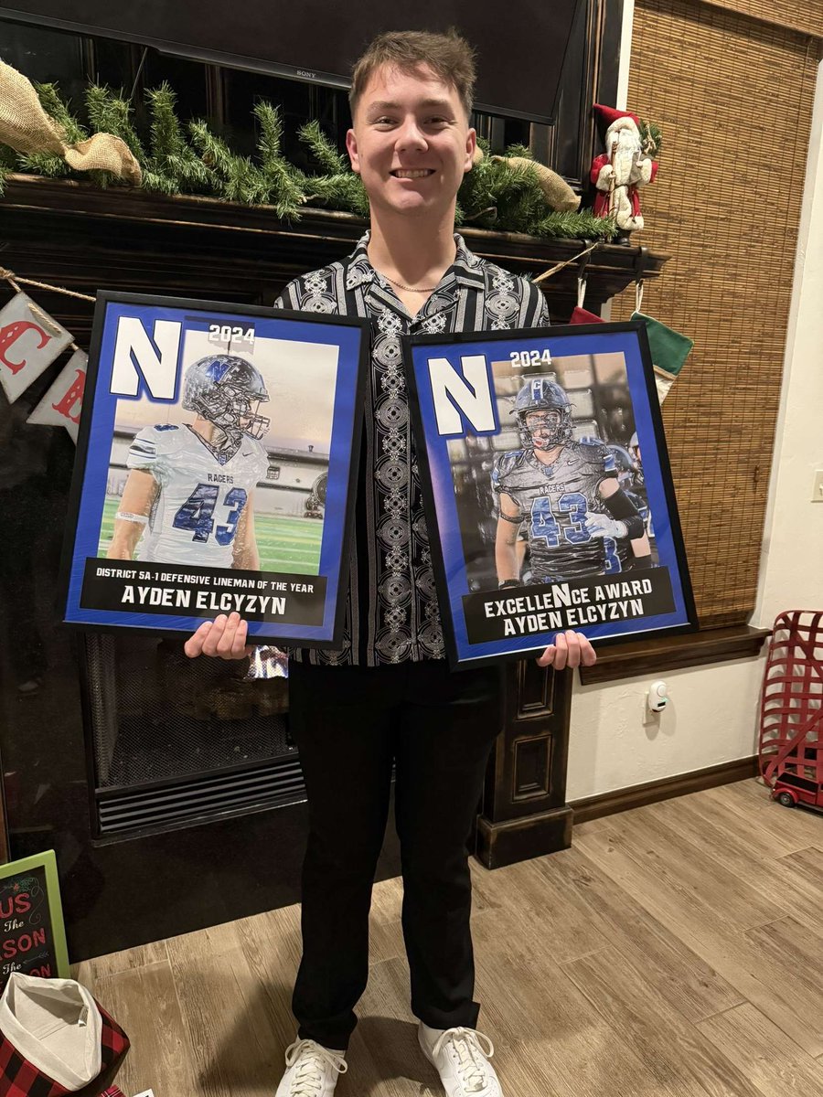 Ayden Elcyzyn (@ayden_elcy) on Twitter photo What a way to celebrate a great season, Extremely blessed to receive these awards!
(District 5A-1 Defensive Linemen of the year & AllN Excellence Award)
<a href="/NewcastleFTBL/">Newcastle Racer Football</a> What a way to celebrate a great season, Extremely blessed to receive these awards!
(District 5A-1 Defensive Linemen of the year & AllN Excellence Award)
<a href="/NewcastleFTBL/">Newcastle Racer Football</a>