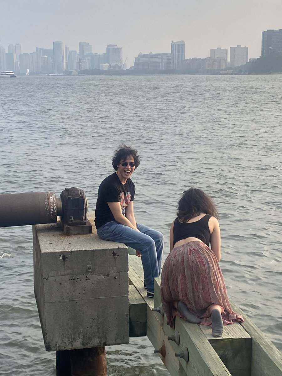 my friend james and i on the exact pier that timothee chalamet sang and danced on to ‘visions of johanna’ by bob dylan