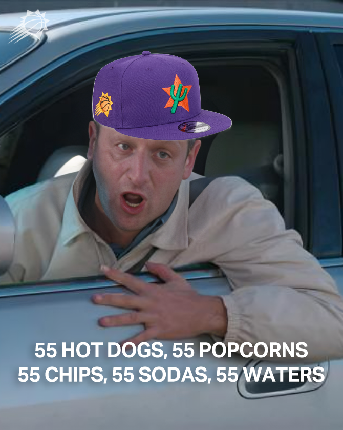 Suns's tweet image. Us at the concession stand tonight: