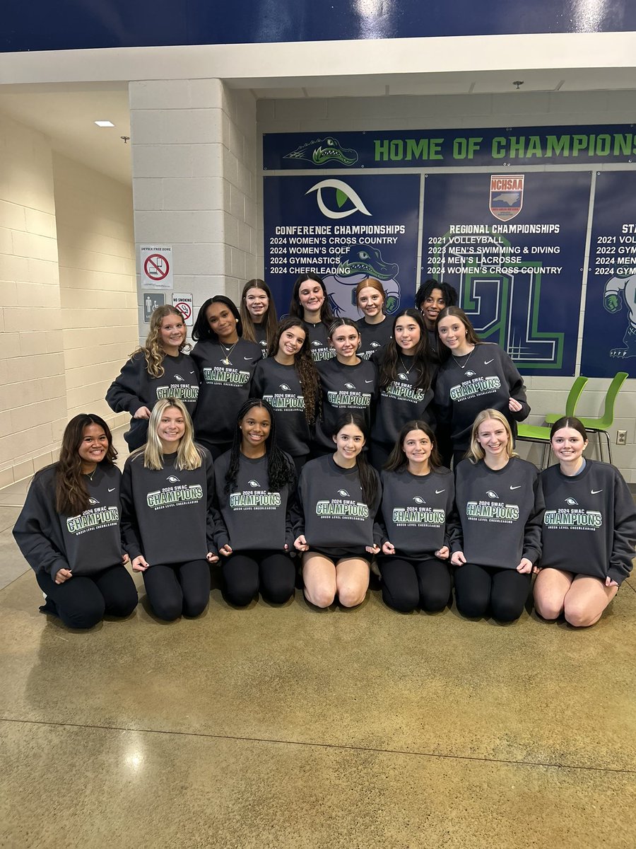 We love our SWAC Champions crews! Thanks <a href="/G_L_ATHLETICS/">𝙂𝙧𝙚𝙚𝙣 𝙇𝙚𝙫𝙚𝙡 𝘼𝙩𝙝𝙡𝙚𝙩𝙞𝙘𝙨 🐊</a> and Jeff <a href="/BSNSports_NC/">BSNSports-NC</a> !! #conferencechampions 💙💚🤍