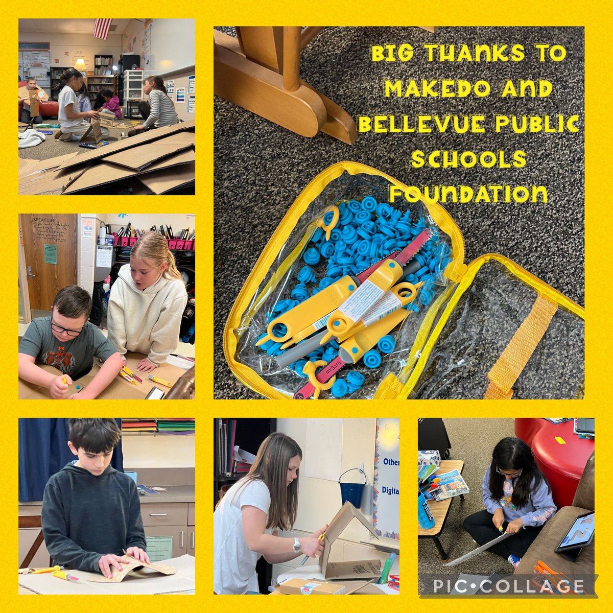 Huge shout out and BIG THANKS to the Bellevue Schools Foundation for the <a href="/Makedo/">Makedo</a> tools! The kids are having a blast and their creativity is through the roof! <a href="/BellevueSchools/">Bellevue Public Schools</a> <a href="/FVFirebirds1/">Fairview Elementary</a>
