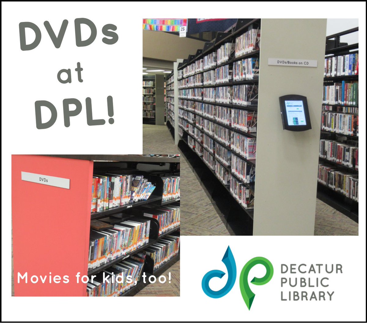 Having movie night? We can help. Put a DVD on hold online, wait to hear from us that it’s ready, &amp; then use our DPL Curbside to pick it up. Each DPL card can   check out up to 5 DVDs at a time! We’ve got kids’ movies, too! Visit catalog.mydpl.org to see   what’s available.