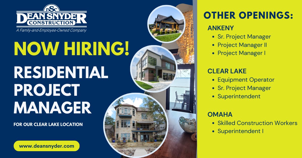 Now Hiring! We are looking for a Residential Project Manager for our Clear Lake location. To learn more and see our other openings, visit: workforcenow.adp.com/mascsr/default…