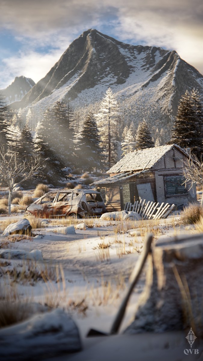 Quinn VB transformed a frosty scene into a wintry wonderland using True-Terrain 5 and True-Assets. 

This serene, snowy snapshot is so realistic, you might need a jacket just to look at it! ❄️🏔️ 

 #b3d #blender3d #geometrynodes #procedural