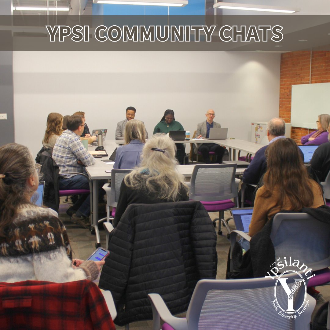 YpsiCity's tweet photo. Thank you to everyone who asked questions and participated in our Community Chats with the City Manager, Chief of Police, and Mayor at Parkridge Community Center and Back Office Studio. https://t.co/dgbHbClQRp