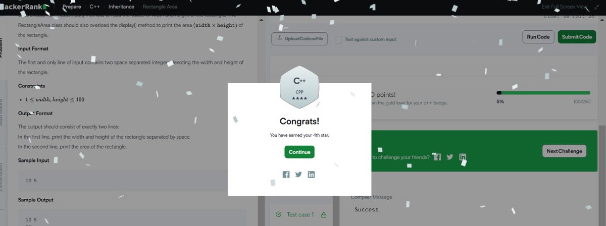 Asha_bakshi_'s tweet image. Completed my C++ journey and earned a silver badge on @hackerrank!  Also diving into DBMS &amp;amp; SQL. 📚 Exams coming up, but I&apos;ll be back soon with more updates. Love to hear any resource recommendations! #Cplusplus #DBMS #SQL #HackerRank #letsconnect #CodingJourney